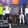 Wagub DKI terpilih, Sandiaga Uno bersama Cabup Kuningan HT Mamat Robby Suganda, Ketua PAN, H Udin Kusnaedi dam Ketua Gerindra Kuningan, Dede Ismail kompak meriahkan Run Free 5 K Mamat Robby-Sandi Uno di Pandapa Paramartha,, Kuningan. 